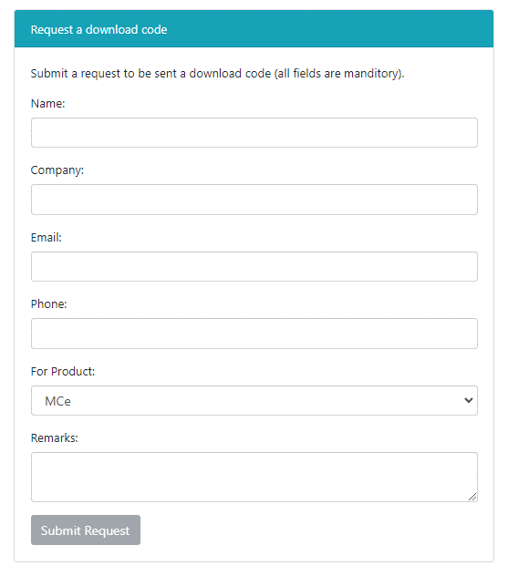 Download Code Request Form